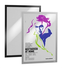 Magnetramme Duraframe 70x100cm selvklæbende inforamme - sort el. sølv